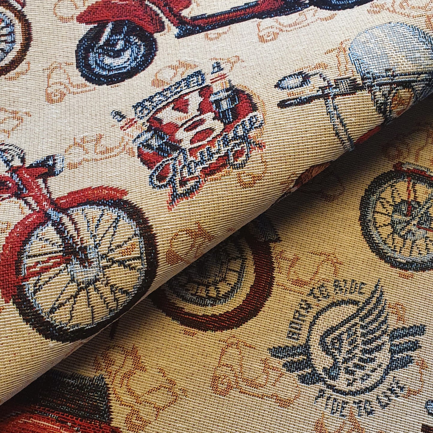Gobelinstof ''Retro Bikes''