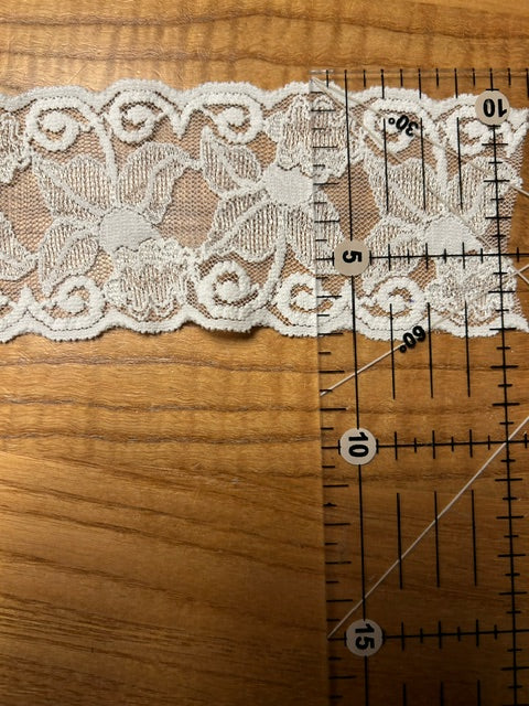 Blonde hvid 7 cm bred elastisk