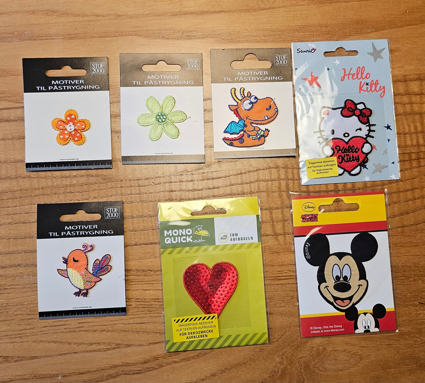 Motiver til påstrygning 7 stk. sælges samlet