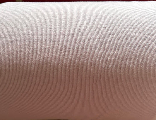 Rundstrikket rib 70 cm bred lys rosa