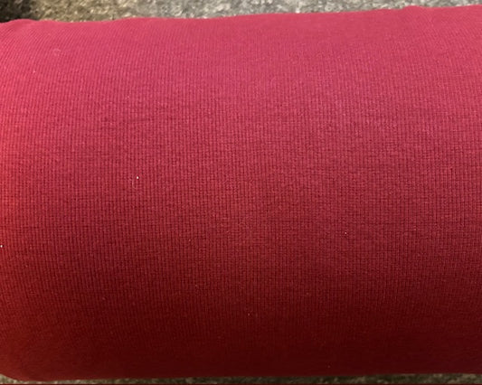 Rundstrikket rib 70 cm bred mørkerød